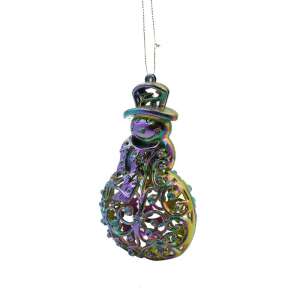 Ornament brad de Craciun, Iridescent, in forma de Om de zapada, 8 cm x 13 cm, Plastic, KipHome 107621924 - Decorațiuni pentru pomul de Crăciun