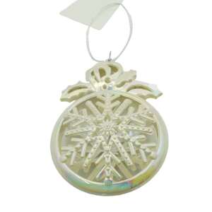 Ornament brad de Craciun, Perlat, Rotund, 8 cm x 11 cm, Plastic, KipHome 107621958 - Decorațiuni pentru pomul de Crăciun