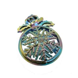 Ornament brad de Craciun, Iridescent, Rotund, 8 cm x 11 cm, Plastic, KipHome 107621944 - Decorațiuni pentru pomul de Crăciun