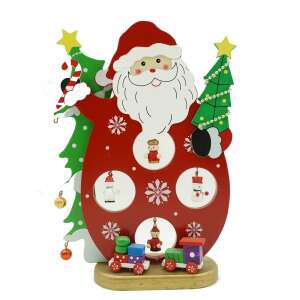 Figurina decorata, Mos Craciun, Rosu, din Lemn, 18 cm x 24.5 cm, Interior, KipHome 107621989 - Flippy Decorațiuni de Crăciun