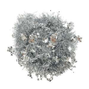Коледна сърма с LED, Сребърна, снежинка, 2 м х 5 см, PVC, Връв, Изкуствена, KipHome 107622458