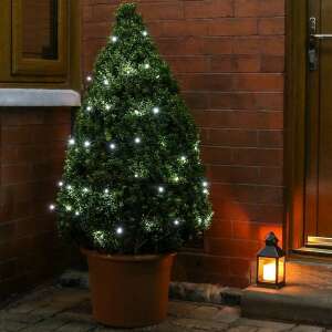 Flippy 150 LED Christmas lights, cool white, 15 meters long, decorating a tree - Christmas