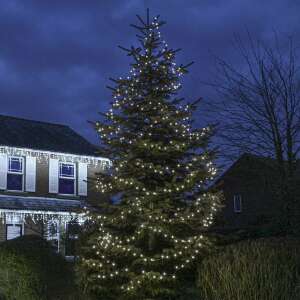 Flippy 35m 350 LED Christmas lights, cool white, 8 light modes, linear, connectable, green wire, transformer, 5m extension, decorating a Christmas tree - Home & Garden