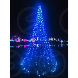 Blue Christmas lights on a Christmas tree in a park - Home & Garden