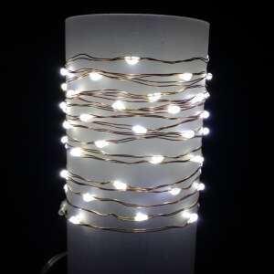 Copper wire fairy lights, 400 LED, cool white, 40 meters long, 8 lighting modes, Flippy brand - Christmas