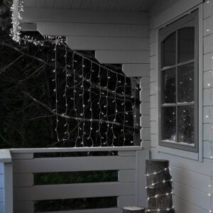 Flippy Christmas LED Curtain Lights on a porch - Christmas