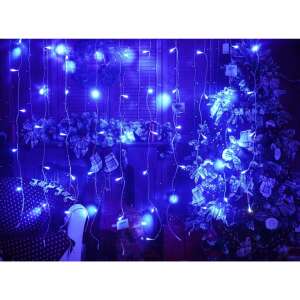 Flippy 900 LED-es kék függöny fényfüzér villogó hatással, 15 méter hosszú, beltéri és kültéri használatra - Fényfüzér