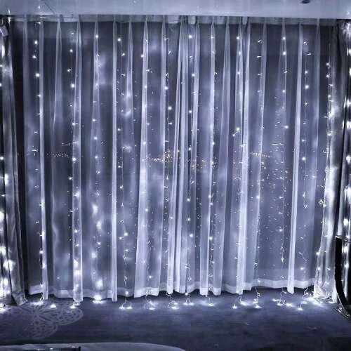 Flippy 1200 LED Lumini de cortină, 10m x 2m, Alb rece, 8 Moduri de iluminare, Interior/Exterior