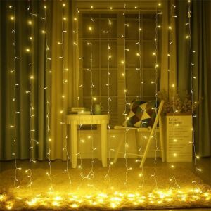 Flippy Christmas Curtain Lights 4m x 2m - Warm White LED String Lights for Indoor Outdoor Decoration - Home & Garden
