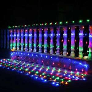 Flippy 960 LED Ghirlanda luminoasă cu plasă multicoloră, 12m x 2m, 8 moduri de iluminare, fir transparent, conectabil, prelungitor de 5m - Ghirlande luminoase