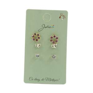 Set 3 Perechi Cercei Cerc, Inima, Piatra 107630768 - Bijuterii pentru femei