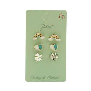 Set 3 Perechi Cercei Curcubeu, Inima, Trifoi 107630767 - Bijuterii pentru femei
