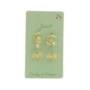 Set 3 Perechi Cercei Semiluna, Soare, Piatra 107630772 - Bijuterii pentru femei