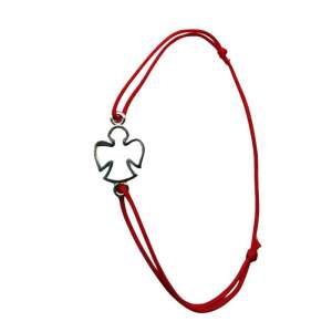 Brățară reglabilă cu șnur Contour Angel, argint 925, șnur roșu, pandantiv cu înger - Brățări dame