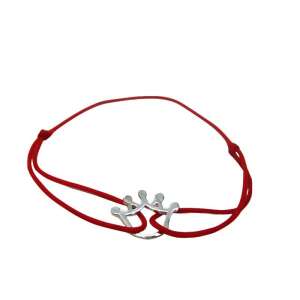 Adjustable red string bracelet with silver 925 Coronita crown charm - Women's Accessory