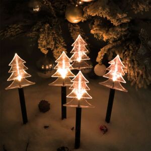 Flippy Christmas tree LED lights in snowy garden, outdoor Christmas decoration - Solar lantern