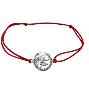 Jolie Silver Adjustable String Bracelet with Angel Pendant and Cubic Zirconia Stones - Women's Accessory