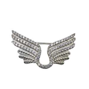 Silver wings brooch with zircons, 925 silver, Jolie Silver - Brooch