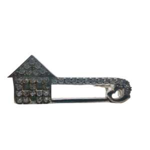 Silver 925 Love House brooch, featuring a house design with sparkling stones - Brooch