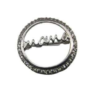 Silver brooch with 'Mama' inscription and zirconia stones, Bross Ezüst 925 Anya cirkóniával - Brooch