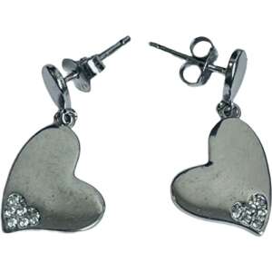 Cercei Jolie Silver 925 Sterling Silver în formă de inimă cu pietre de zirconiu - Cercei damă