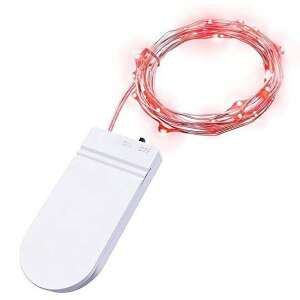 Червени LED светлини, 5 метра, 50 лампи, батерии, медна тел, вътре/вън, Flippy - Декорация