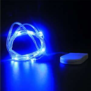 Blue LED fairy lights, 1 meter, 10 lights, battery operated, copper wire, indoor/outdoor, Flippy - Decoration