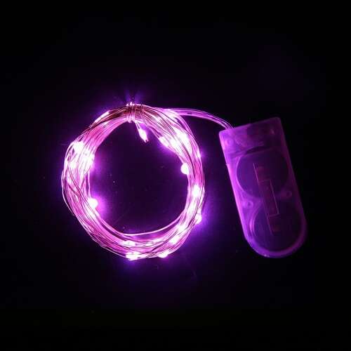 Rózsaszín akkumulátoros fényfüzér, 30 LED, 3 méter, Flippy