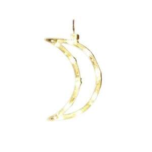 Moon shaped Christmas light decoration with warm white LED lights, 18.5x12 cm, with suction cup, ideal for windows - Christmas Decoration