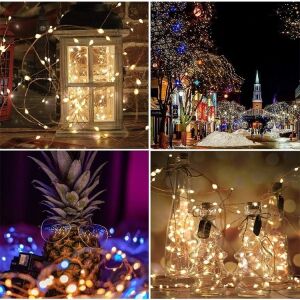 Colaj cu ghirlandă luminoasă solară albă caldă Flippy 200 LED: decorațiuni de Crăciun de interior și exterior - Ghirlande luminoase