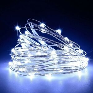 Coiled Flippy Cool White LED Christmas Lights - Flippy String Light