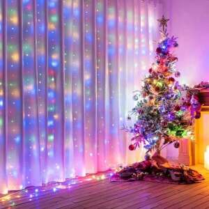 Luminițe de Crăciun cu perdea multicolor, 300 LED, 3m x 3m, USB și telecomandă, 8 funcții, Flippy - Flippy Ghirlande luminoase