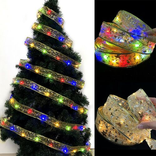 Arany Flippy Christmas LED ribbon lights, 2m, 20 LEDs, multicolor, Christmas tree decoration