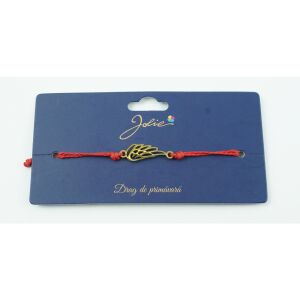 Jolie Arany wing bracelet on card, gold stainless steel wing charm bracelet - Women's Accessory