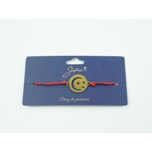 Jolie gold-tone stainless steel crescent moon bracelet on card - Women's Accessory