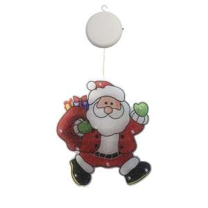 LED Santa Claus Christmas window decoration with bag of gifts, 22 cm, warm white - Nonbrand Christmas Decoration