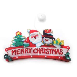 Flippy Merry Christmas LED window decoration with Santa, snowman, and Christmas tree - Christmas Decoration