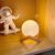 Flippy 3D Moon Night Light on shelf with astronaut figurine
