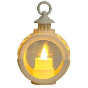 White lantern with LED candle, battery operated, Christmas decoration - Nonbrand Christmas Decoration