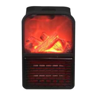 Mini electric fireplace heater with realistic flame effect, 500W, black - Nonbrand Space Heater