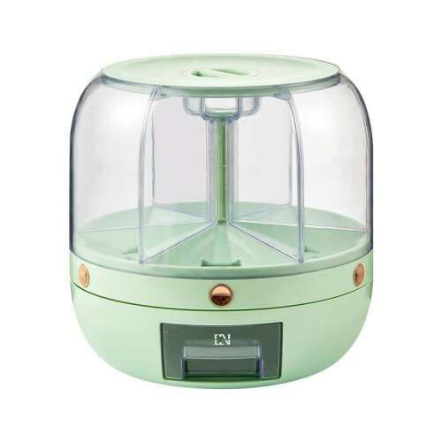 Dispenser rotativ Flippy cu 6 compartimente, verde deschis, 6 litri