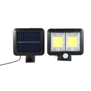 Flippy napelemes lámpa mozgásérzékelővel, 108 COB LED, 2 rács, 2400lm, ip65, fekete