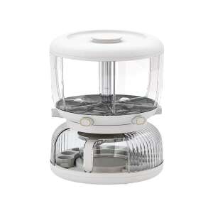 Flippy въртящ се диспенсър за зърнени храни с 6 отделения и държач за яйца, бял - Дом и градина