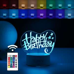 Flippy 3D Happy Birthday LED-Lampe mit Fernbedienung und 16 Farboptionen - Flippy