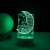 Flippy 3D LED éjjeli lámpa medve és félhold mintával, a fényhatás bemutatása zöld színben