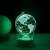 Flippy 3D globe lamp, 20 cm high, acrylic material, green light