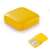 Yellow square pill box, Flippy, 2 compartments, open and closed