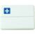 Flippy portable pill box closed, white with blue cross symbol