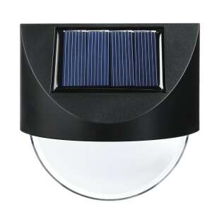 Black solar powered LED wall light, Flippy, with a clear plastic cover, showing the solar panel - Nonbrand Solar lantern