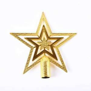 Golden star Christmas tree topper, 14.5 x 14.5 cm, Flippy - Christmas tree ornament